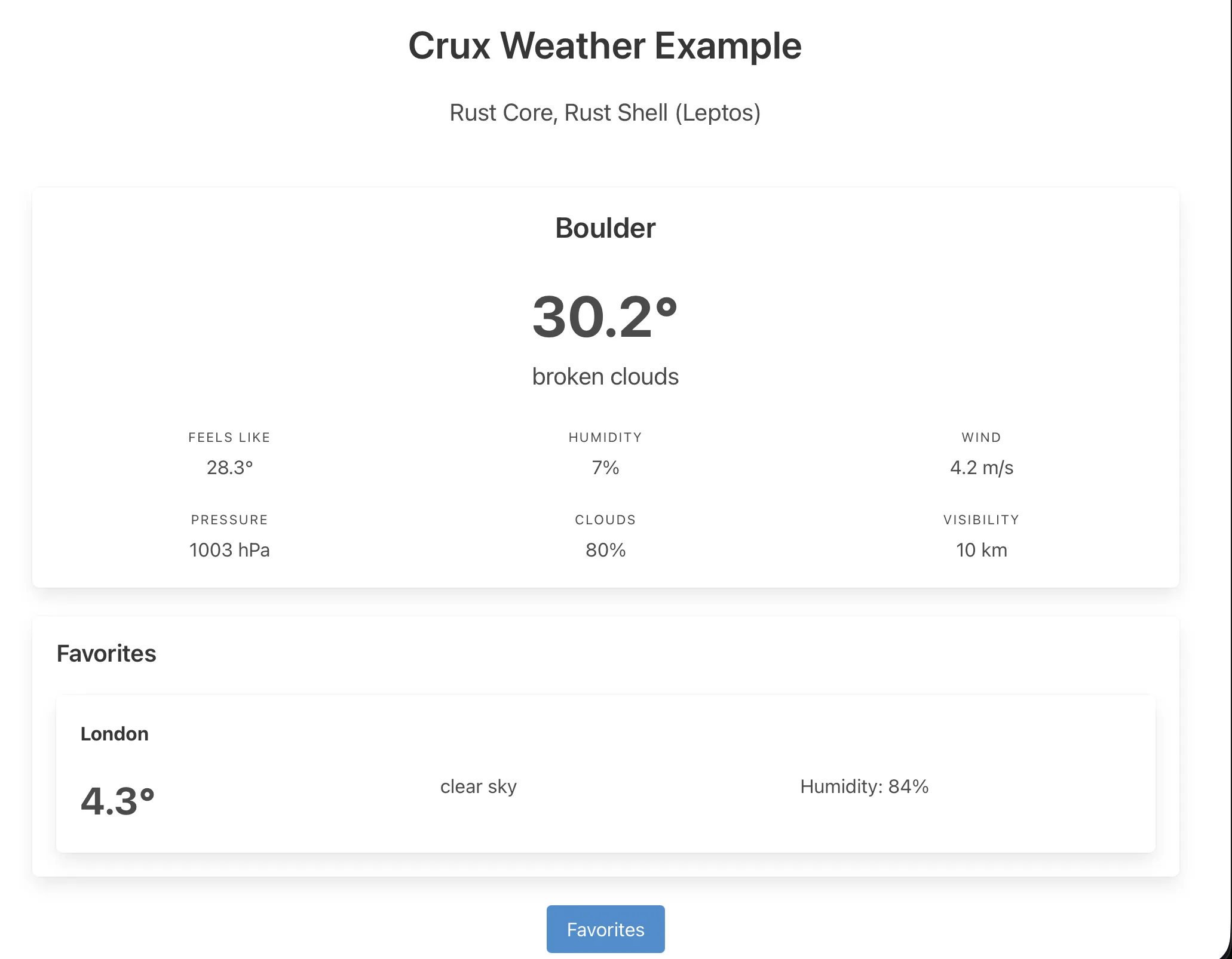 Weather app with Leptos
